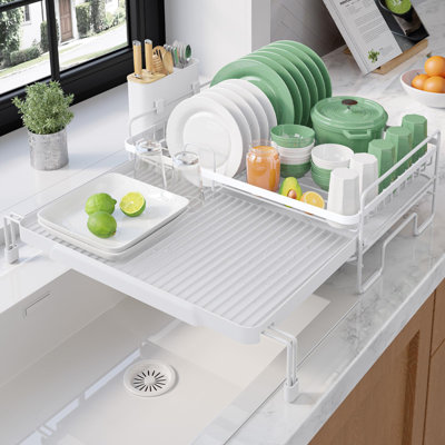 Extendable Dish Drying Rack  (White)