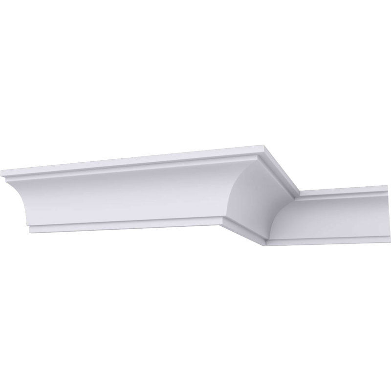 2 3/8"H x 2 3/8"P x 3 3/8"F x 94 1/2"L Classic Smooth Crown Moulding