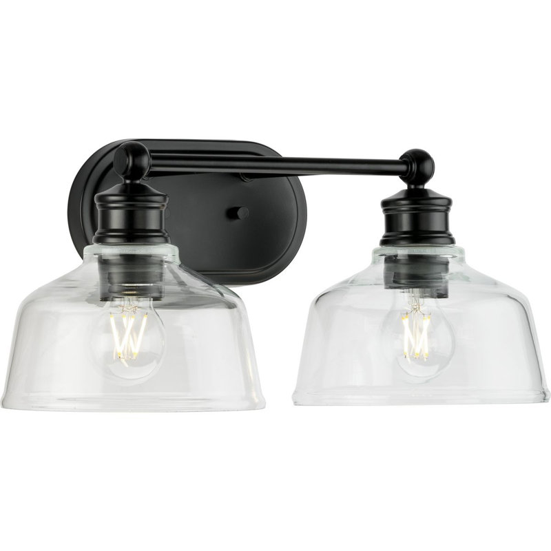 Éclairage pour meuble-lavabo 36 po Leo, Noir mat, Deux lumières