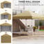 Auvent escamotable 10 pi x 10 pi, parois latérales, hauteur réglable, abri de jardin pour tentes de jardin, beige