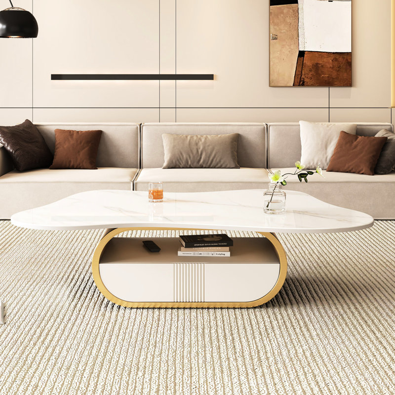 Table basse moderne avec plateau en pierre frittée Modern Butterfly