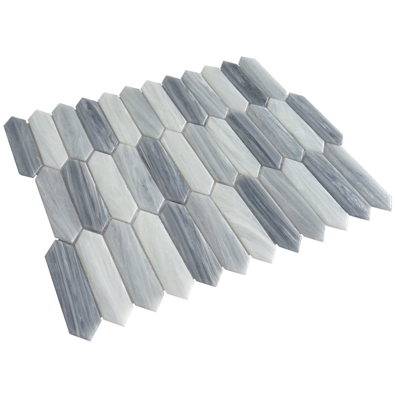Vasoart 10.28 In. X 12.52 In. Picket Glossy Glass Mosaic Tile