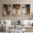 Framed Canvas Wall Art - Vintage Abstract Wall Prints for Bedroom - 3 panels-1743547707-1743547701
