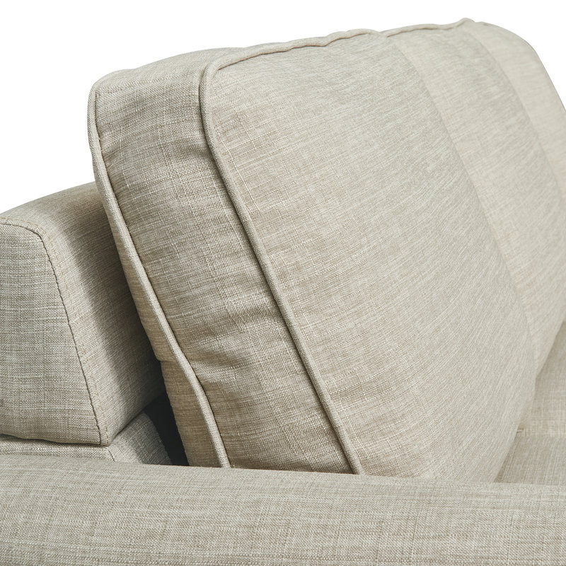 Canapé modulaire réversible avec méridienne Serta Harmon, Gris clair cendré, Accoudoirs roulés