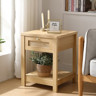 18.1''L x 18.1''W 1-Drawer End Table with Storage Shelf
