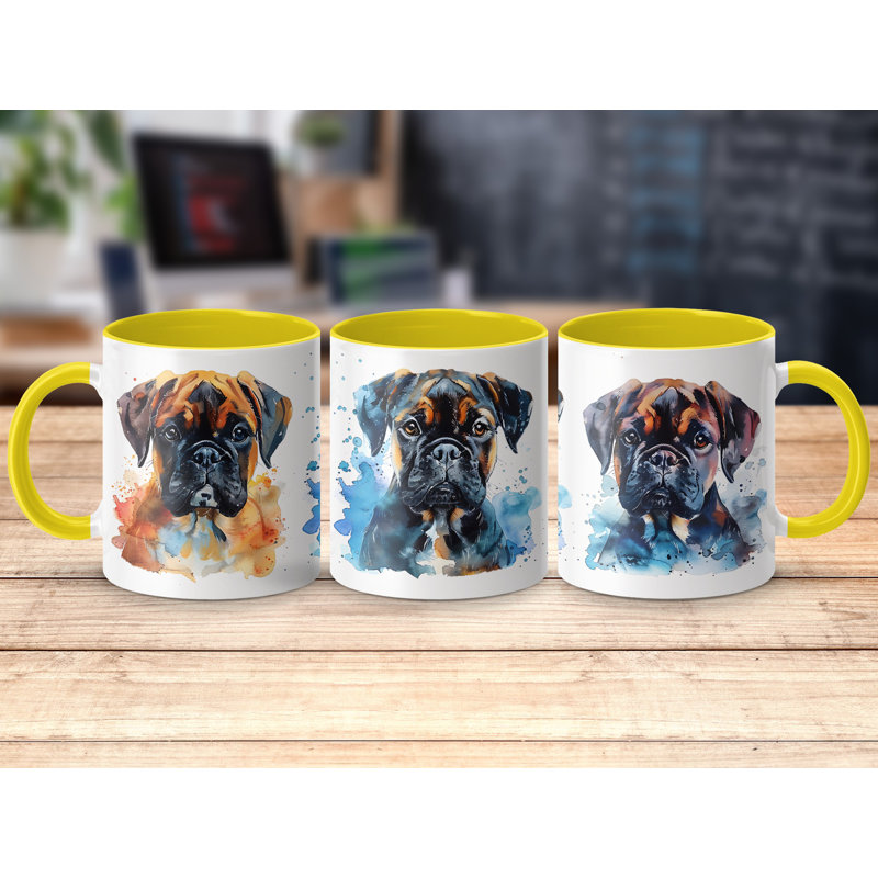 Ceramic Coffee Mug, 3, Yellow