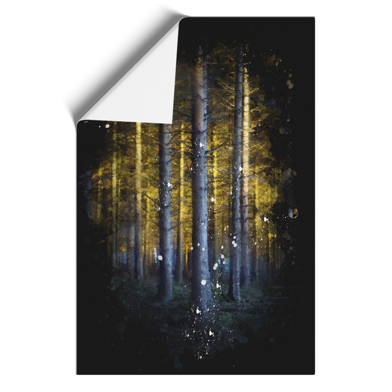 Sunlight Forest Paint Splash - Frameless Print, 42cm H x 30cm W x 0.1cm D