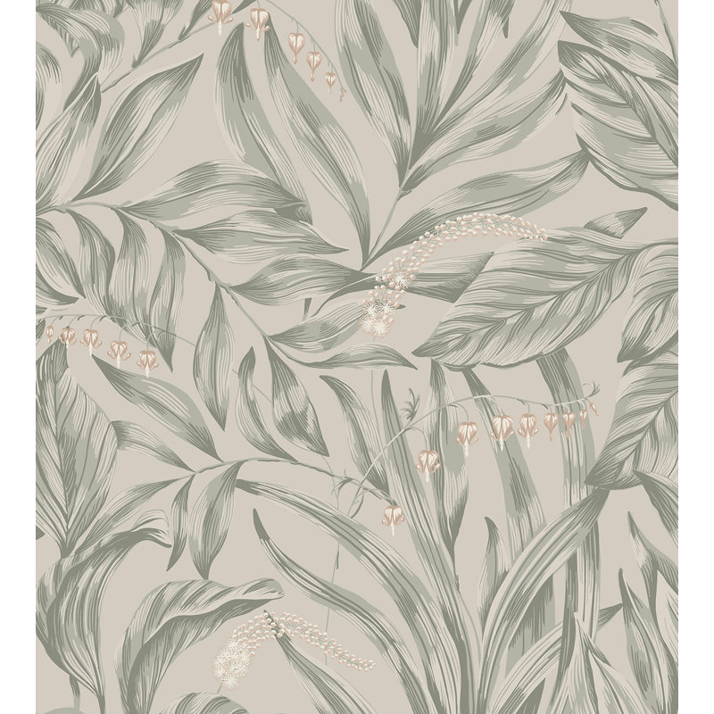 Kolonin Floral Wallpaper Roll by Sandberg, Sage Green