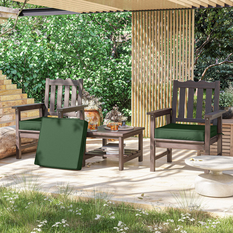 Outdoor 4” Seat Cushions And 22”X22” Outdoor Cushions Dining Seat Cushions , Green