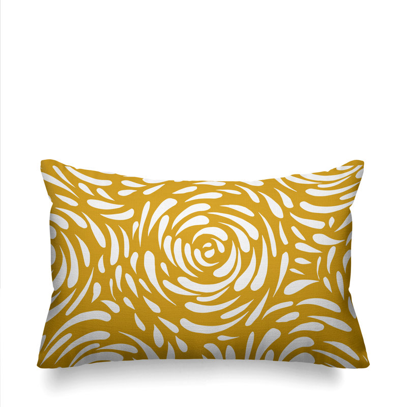Outdoor Reversible Throw Pillow, Yellow