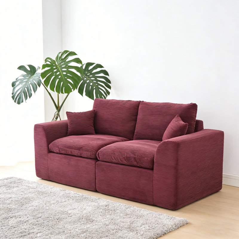 Canapé modulaire modulaire Cloud Couch, canapé moderne Comfy Cloud, 2 places avec housses de coussin Mobilier amovible pour le salon, la chambre à coucher, les appartements, les dortoirs, aucun assemblage requis