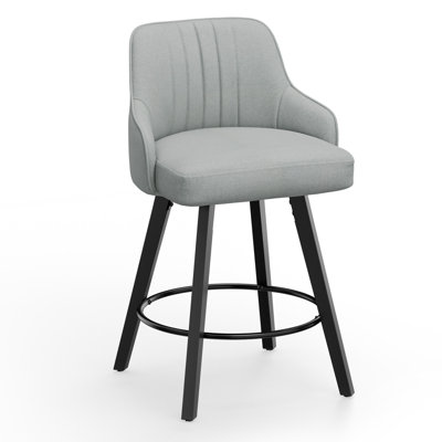 Modern Upholstered Swivel Bar Stool