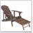 Foldable Acacia Wood Adirondack Chair With Traditional Slats, Rustic Design, And Wide Armrests For Outdoor Comfort