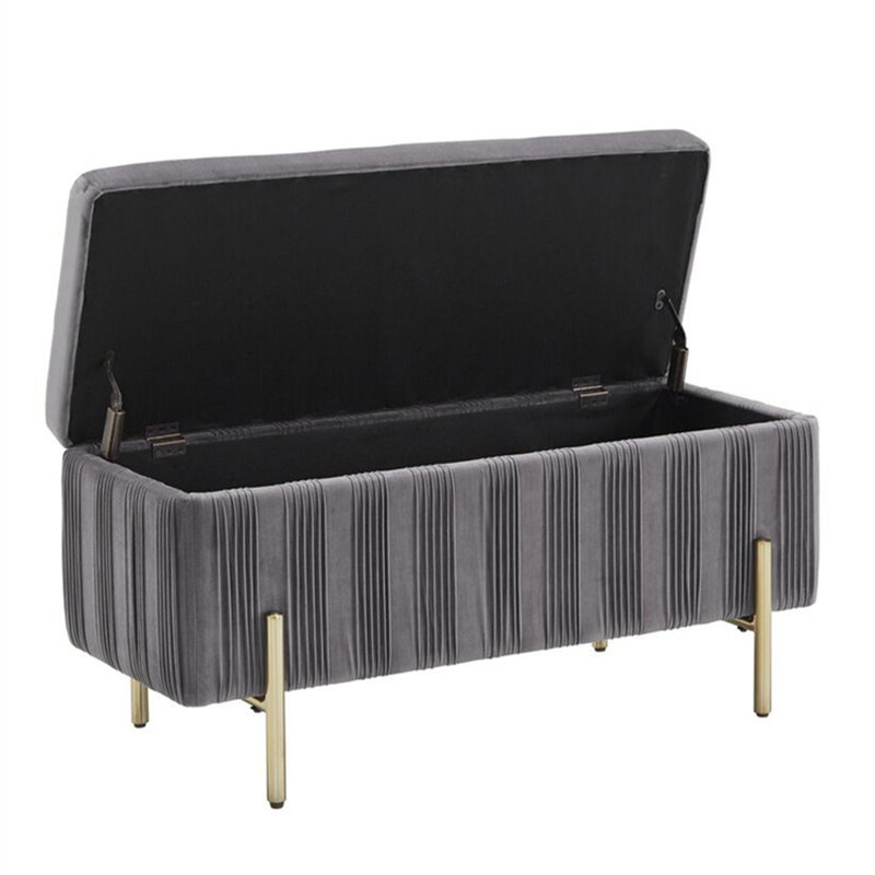 Repose-pieds de rangement en bois massif plissé scandinave Minimalist