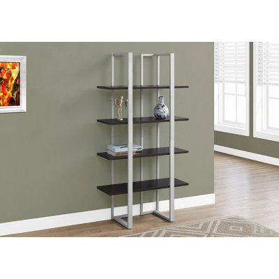 Bibliothèque, bibliothèque, étagère, 4 niveaux, H 60 po, bureau, chambre à coucher, contemporain