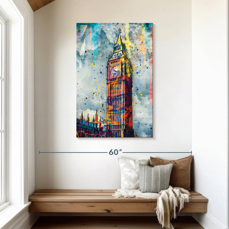 Aime Big Ben Paint Splash, H 45 po x l 30 po