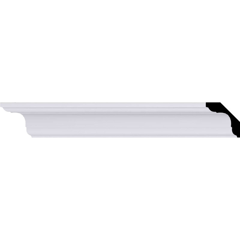 Moulure traditionnelle Endurathane Jefferson, H 2 1/4 po x P 2 1/4 po x F 3 1/4 po x L 94 1/2 po, apprêtée en usine