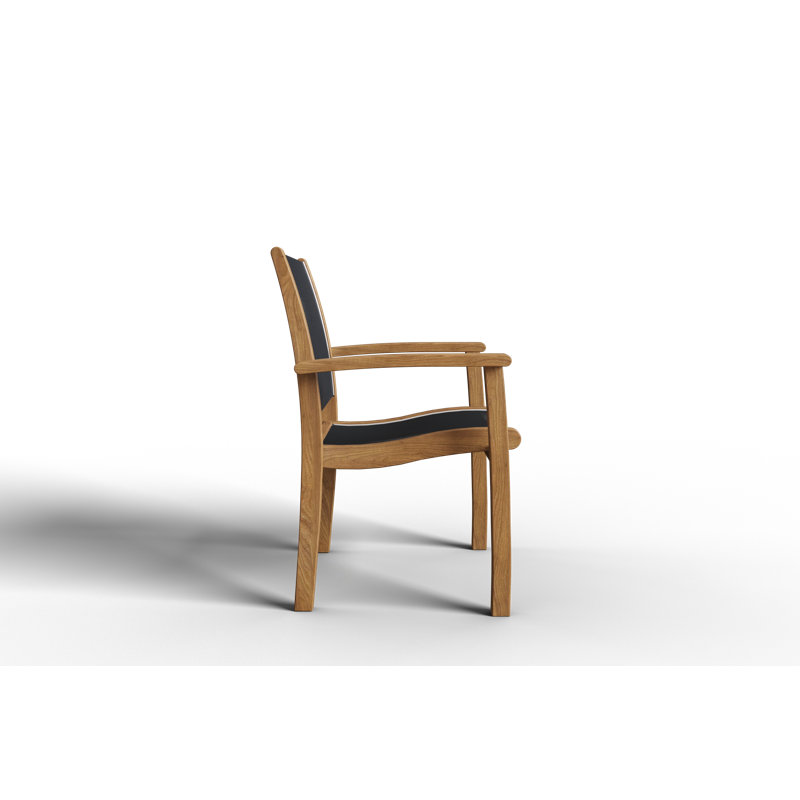 Outdoor Dining Armchair, Black/Natural