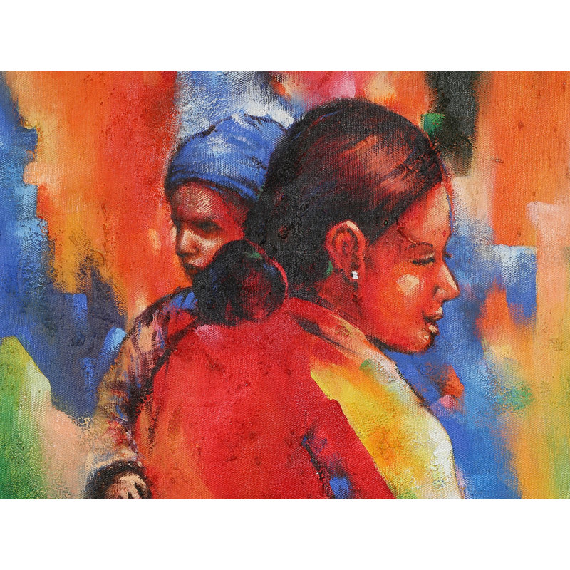 Mère avec bébé | Peinture à l'huile sur toile