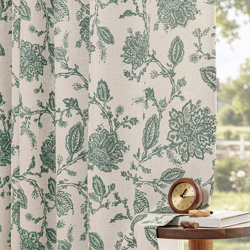 Paire de rideaux occultant et isolants avec œillets Zawacki, Vert Loden / beige, L 52 po x L 102 po