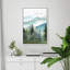 Paysage de forêt boisée «Watercolor Green Forest Tree Mountain» sur-99141879-99141880