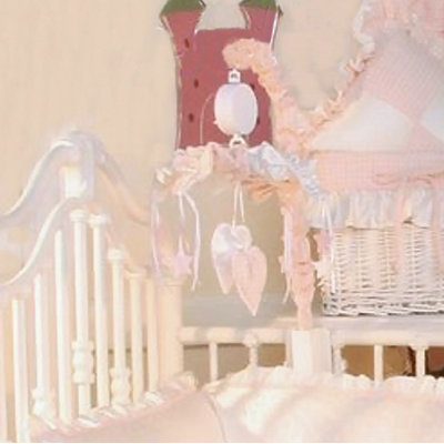 Princess Pink Gingham Musical Crib Mobile