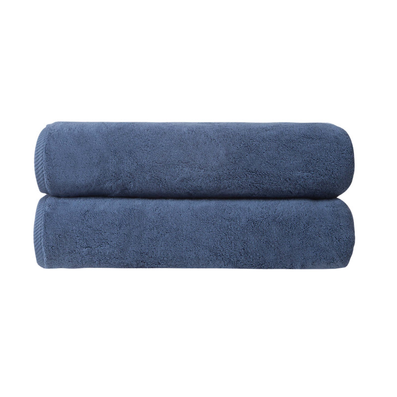 Dinis Luxury Turkish Cotton Bath Sheet Set, Midnight Blue