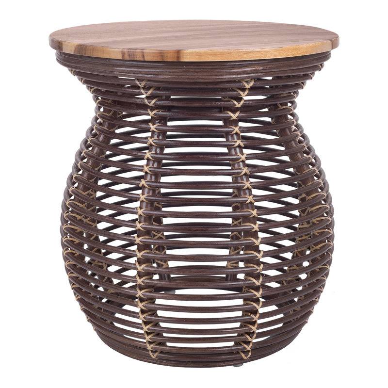 Bechtel Solid Wood Top End Table, Paloma Brown