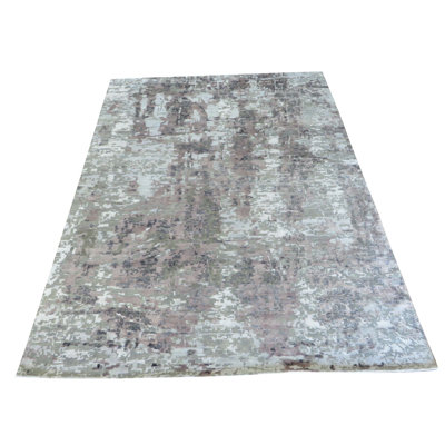 Tapis de zone 9 pi x 12 po noué la à la main one-of-kind