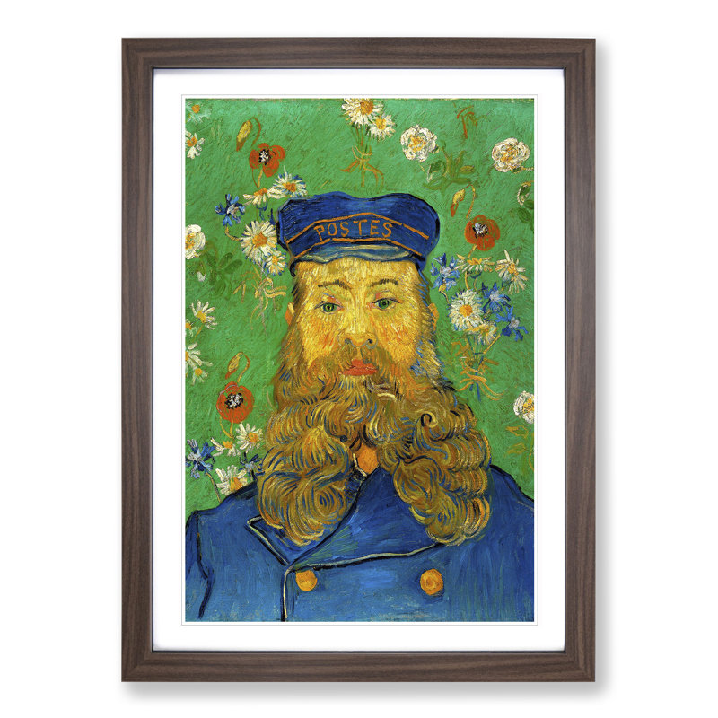 The Postman Joseph Roulin Vol.2 by Vincent Van Gogh - Picture Frame Painting, Walnut Framed, 65cm H x 48cm W x 2cm D
