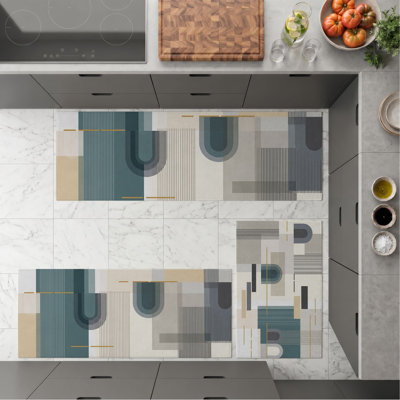 Tapis de cuisine géométriques antidérapants lavables