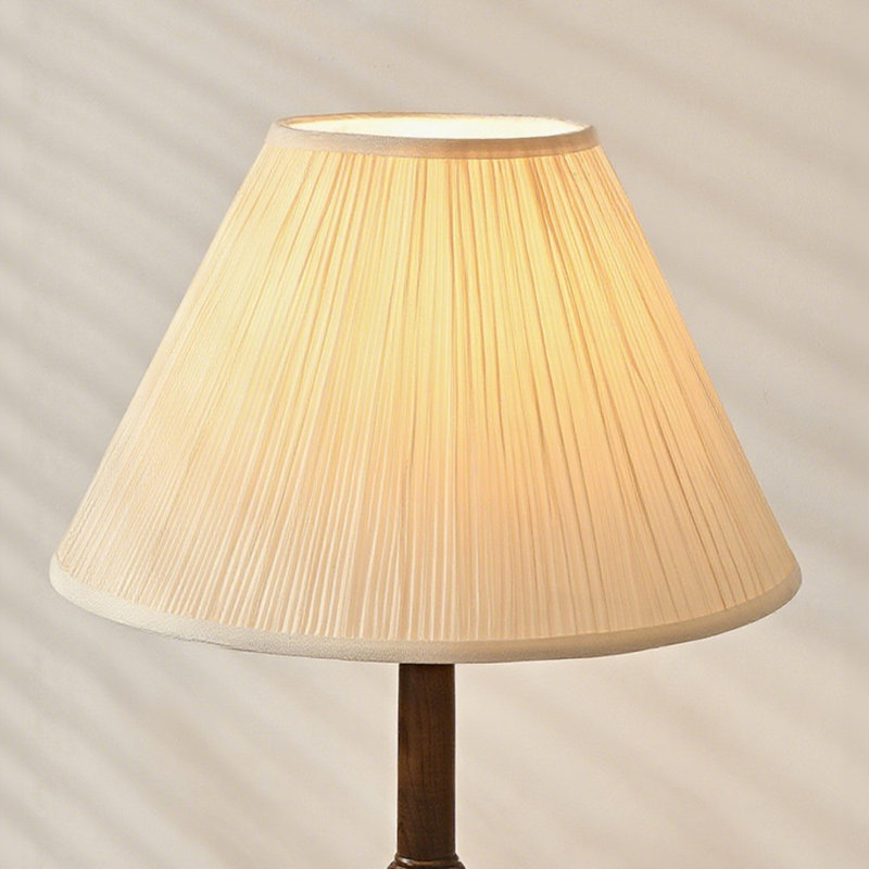 Beige + Nut-brown Fabric + Solid Wood Free form Floor Lamps