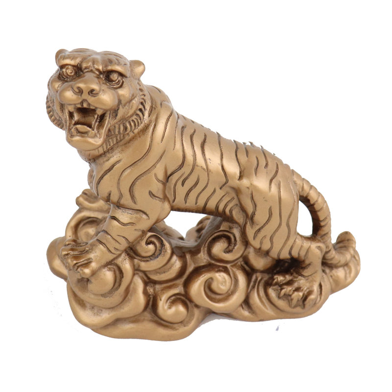 Statue de tigre doré