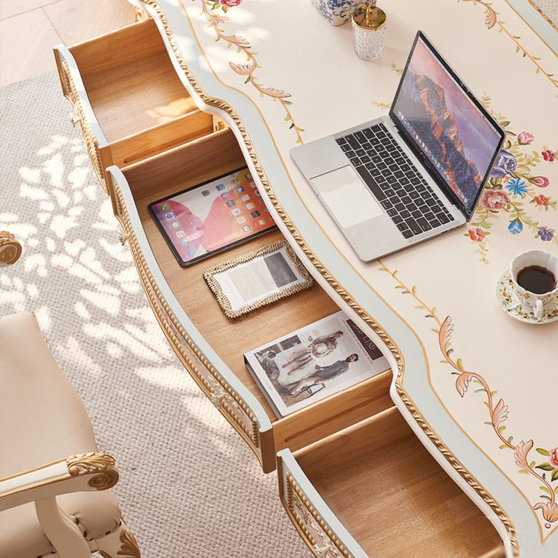 Ensemble de bureau et chaise de style cour française