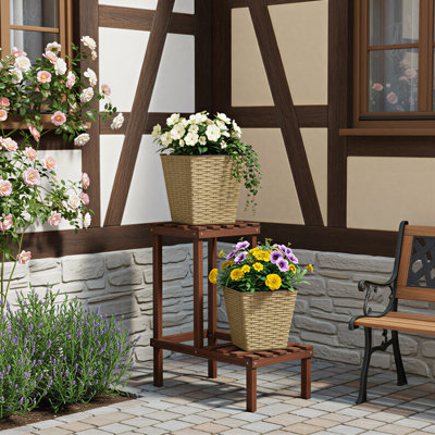 Self-Watering Square Tall Wicker Planter Box
