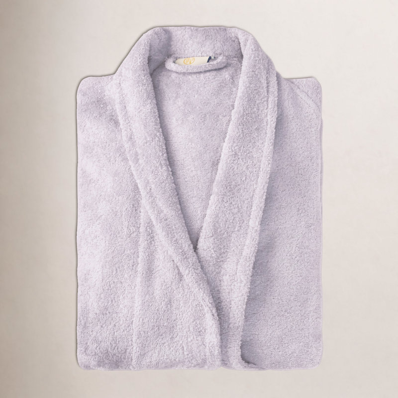 Peignoir mi-mollet en ratine 100 % coton avec poches Finnian, Grand, Lilas