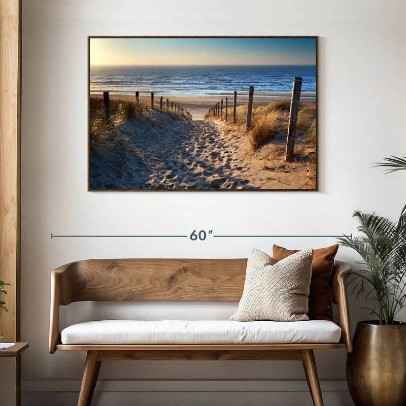 Path to North Sea Moxley, 46 po x 31 po, Cadre flottant noyer