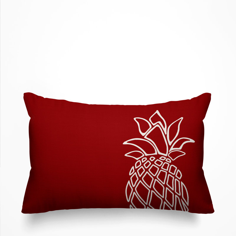 Housse et insert de coussin rectangulaire d'extérieur Calico, Rouge