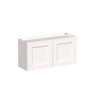 DL Cabinetry (Ready-To-Assemble) Shaker Style 36" Wide Wall Bridge Cabinet W36" x H18" x D12" - White Shaker