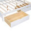 Lit de jour double en bois avec 2 tiroirs, lit de jour avec tablette de rangement et ports de chargement USB