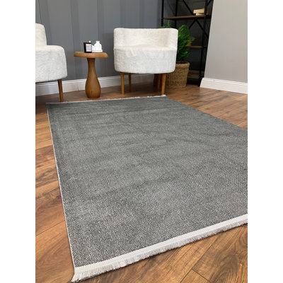Premium Anthracite Bamboo Carpet (4 ft x 6 ft), 100% Natural Bamboo, 0.3 in Thick | Antibacterial, Non-Slip Underside, 1700 g/m² | Easy to Clean, Stylish Rug for Living Room, Bedroom & Office Decor