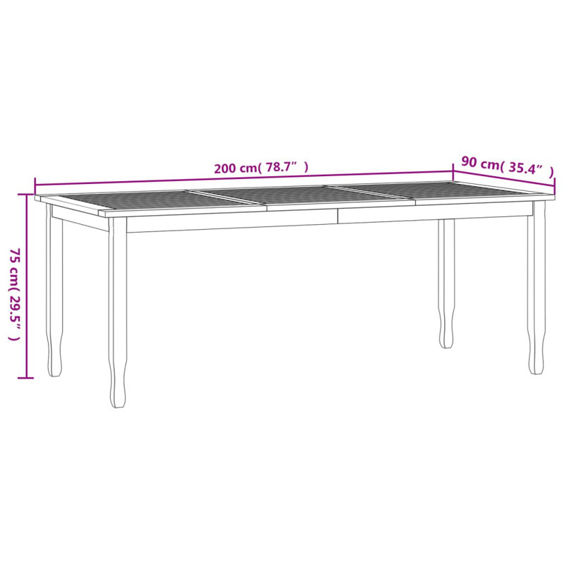 Arrigo Rectangular 2 - Person 200 L Outdoor Table