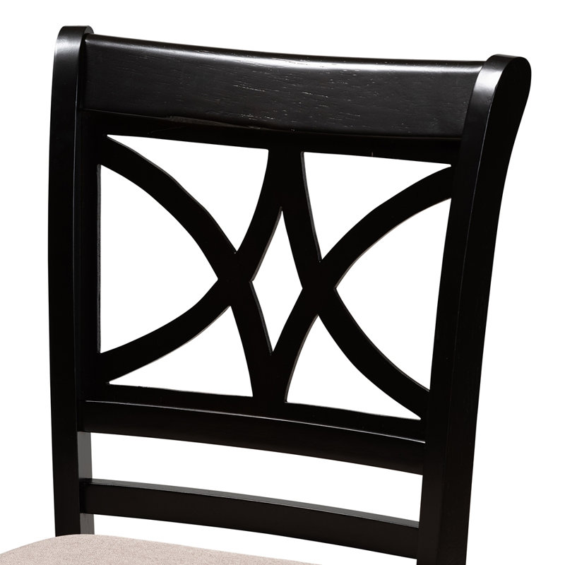 Esfira 5-Pc Counter Height Dining Set in Sand Fabric Upholstered, 42.5'' H X 18.7'' W X 20.5'' D, Sand