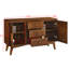 Buffet 47,3 "Mid Century Modern - Noyer. 2 portes et 3 tiroirs pour chaque pièce. Console décorative. Style rétro. Structure. Vaste espace de rangement. Convient à plusieurs thèmes de décoration.
