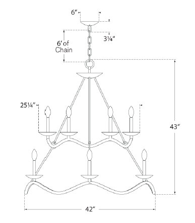 Barry Goralnick Choros Two-Tier Chandelier, Aged Iron