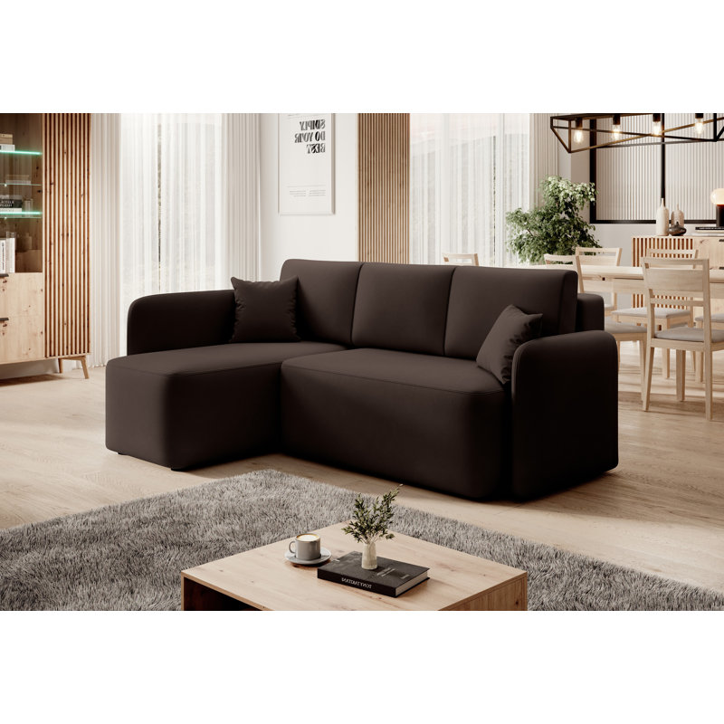 Marleah 3 Seater Sofa Bed, Left Hand Facing, Brown