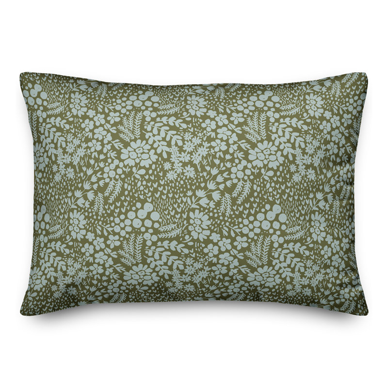  Coussin floral lombaire, Vert