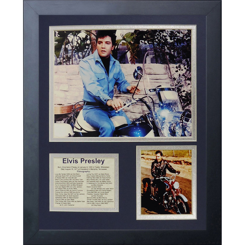 Memorabili encadrée elvis presley motocyclette