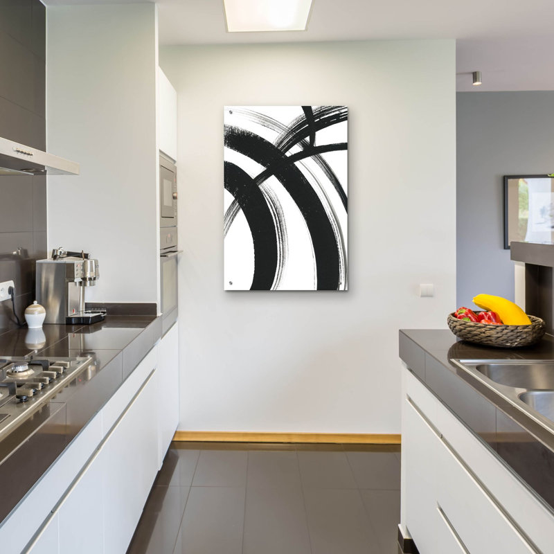  «Spontané 1 blanc» par Farida Zaman, art mural en verre acrylique, 24 po x 36 po, H 36 po x l 24 po