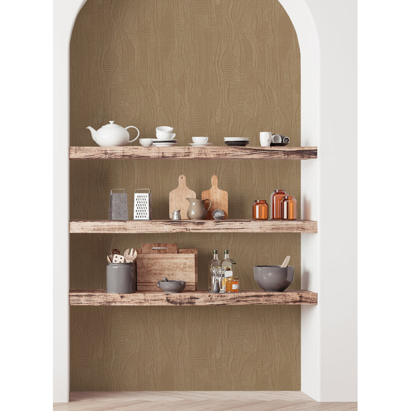 Panneau de papier peint adhésif Alaythia, Taupe, L 2 pi x L 18 pi